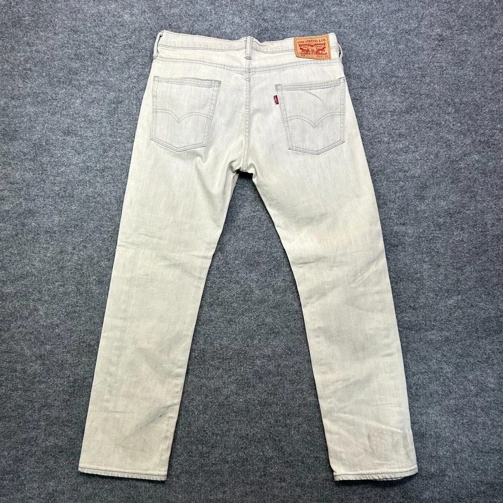 Levi's 513 Jeans Men's Light Gray Denim Straight Pockets Classic Zip Fly - 34X29